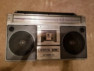 Vintage Sharp Gf - 6262 Stereo Am - Fm Cassette Player Rare Ghettoblaster Boombox