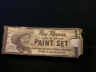 Roy Rogers Paint By Number Paint Set Rare Canvas
