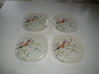 Red Wing Dinnerware Spring Song 4 Bread And Butter Plates Rare