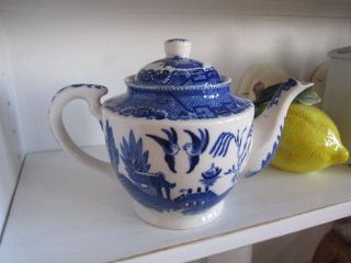 Vintage Blue Willow Occupied Japan Teapot Rare