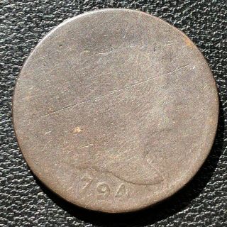 1794 Large Cent Liberty Cap Flowing Hair One Cent Circulated Rare 15419