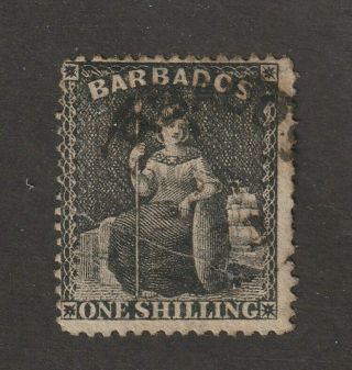 Barbados Stamp 35,  From 1872,  Rare 1 Shilling,  Watermark 5,  Very