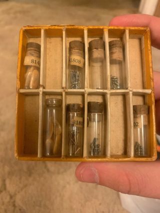 Vintage Box Of Eye Glass Screws And Nose Pads - Wow Rare
