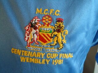 MANCHESTER CITY UMBRO 1981 FA CUP FINAL Home Shirt MEDIUM 38 - 40 