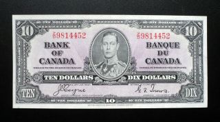 1937 Bank Of Canada $10 Dollars Rare Coyne & Towers Z/d 9814452 Bc - 24c