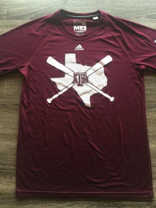Men’s Adidas Texas A & M Aggies Baseball Maroon Ultimate Tee T - Shirt Rare Size M