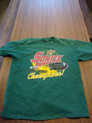 Rare Vintage Seattle Sonics T - Shirt Men’s Size Xl 1996 Nba Finals Vtg Kemp