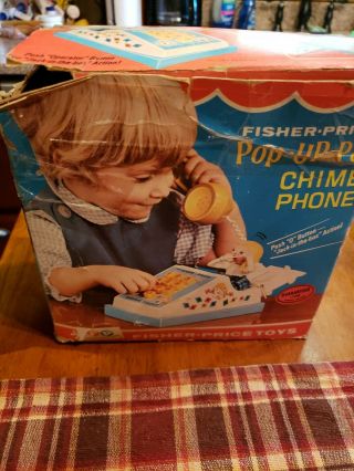 Rare 1968 Fisher - Price 150 Pop Up Pal Chime Phone - Pop Up Girl
