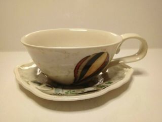 Rare ANTHROPOLOGIE Rebecca Rebouche Tea Cup & Saucer/Plate Set Curious Deciduous 2