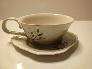 Rare ANTHROPOLOGIE Rebecca Rebouche Tea Cup & Saucer/Plate Set Curious Deciduous 3