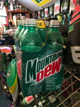 Rare HTF 1998 vintage Mountain Dew “Rain Logo” 6 pack 24 oz bottles 2