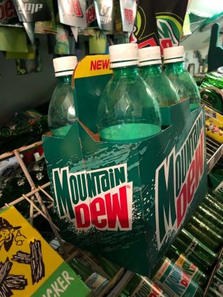 Rare HTF 1998 vintage Mountain Dew “Rain Logo” 6 pack 24 oz bottles 3