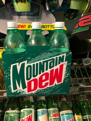 Rare HTF 1998 vintage Mountain Dew “Rain Logo” 6 pack 24 oz bottles 5