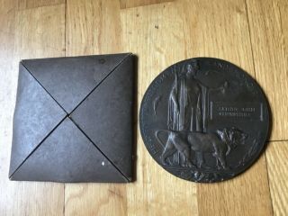 Rare ww1 death plaque 3 weeks before the end,  Reg sergeant major S.  wales Borders 4