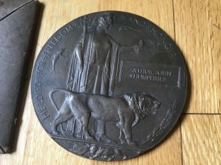 Rare ww1 death plaque 3 weeks before the end,  Reg sergeant major S.  wales Borders 5
