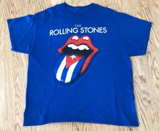 Rolling Stones Havana Cuba Flag Tongue T Shirt Single Sided Rare Xl