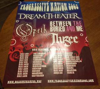 Dream Theater Rare 2008 Progressive Nation Promo Tour Poster 18x24 Opeth Metal