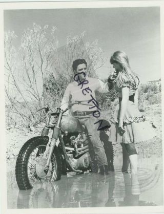 Elvis Presley On Triumph Motorcycle Rare Photo