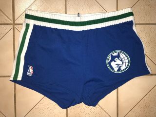 Minnesota Timberwolves Macgregor Sandknit Shorts Vtg Nba Authentic Size L Rare