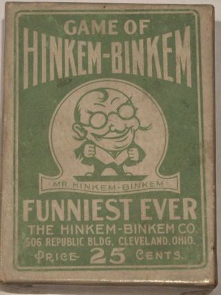 Rare C1906 Hinkem - Binkem Card Game - Graphics - Cats And Dogs