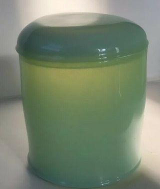 Rare Vintage Jadite Round Jar Canister With Lid 4 