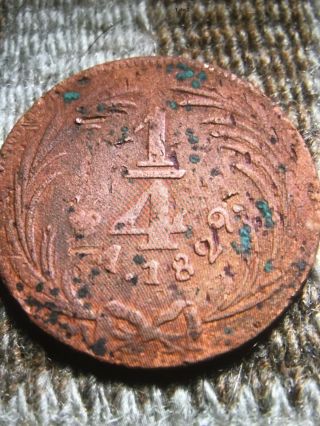 Mex.  Fed.  Coinage;1829 Cuartilla " Rep.  Mexicana " - Very Rare _ (small Type) 27mm.