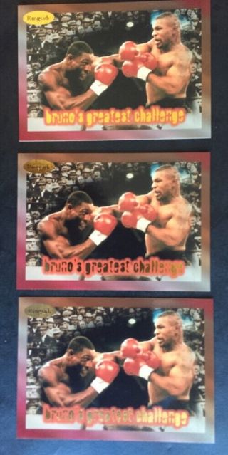 Rare 1996 Ringside Mike Tyson Frank Bruno 3 Boxing Cards Sample Promo Card