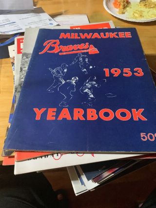 Rare Vintage Mlb Milwaukee Braves 1953 Yearbook First Year — Old Boston Braves