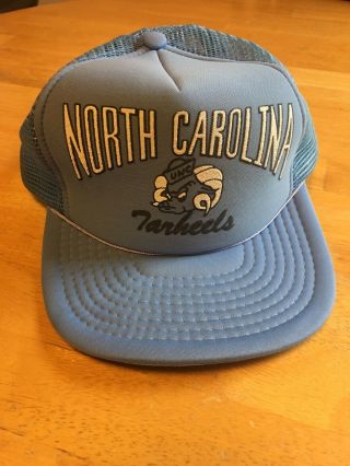 Vintage Rare Ram Head North Carolina Tarheels Unc Trucker Snapback Hat Cap