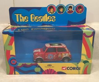 Beatles Psychedelic Mini Die Cast Collectible Car Rare Withdrawn Apple Logo Nrfb
