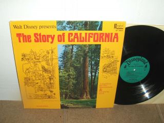 Walt Disney - The Story Of California Lp Rare 1966 Disneyland Booklet Vg,