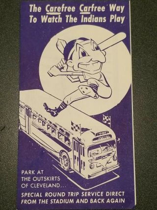 Rare Vintage 1940s Era Cleveland Indians Cts Bus Schedule