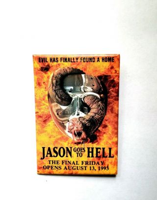 Rare 1993 Jason Goes To Hell Movie Promo Pin The Final Friday 13th Horror Button