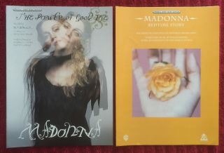 Madonna Power Of Goodbye & Bedtime Stories Sheet Music Rare Must Haves