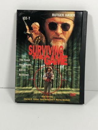 Surviving The Game (dvd,  1994) - Rare Oop Ice - T Rutger Hauer - Good Movie