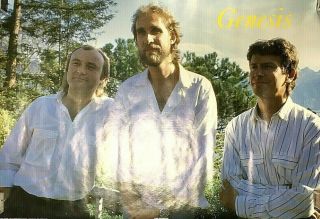 Rare Vintage 1986 Genesis Band Poster Phil Collins Mike Rutherford & Tony Banks