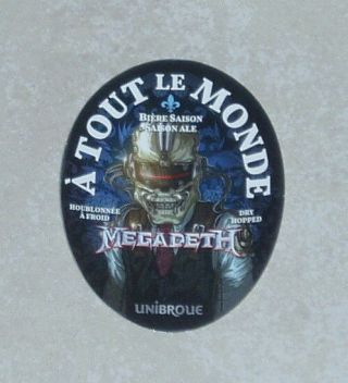 Megadeth Beer A Tout Le Monde Sticker Rare Metallica Iron Maiden Judas Priest