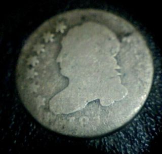 Rare Key Date Capped Bust 1814 " Statesof " 10c Silver Dime 1/10 Dollar Coin