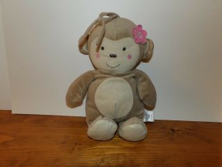 Rare 12 " Carters Just One You Girl Monkey W/ Pink Flower Plush Crib Pull (39)