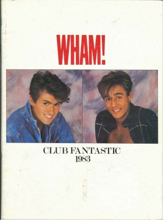 Wham Club Fantastic 1983 Tour Programme Book Souvenir George Michael Pop Rare