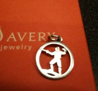James Avery Retired Very Rare Fencing Charm W/ Ring Uncut Sterling Sports