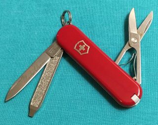 RARE Victorinox Swiss Army Pocket Knife - Red Classic SD Charles Elsener Logo 2