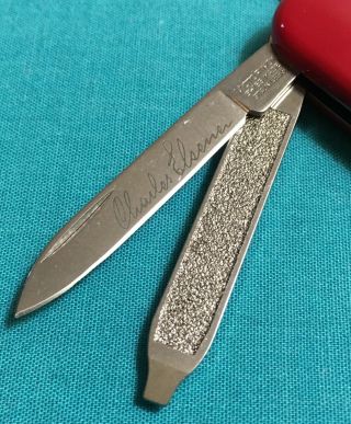 RARE Victorinox Swiss Army Pocket Knife - Red Classic SD Charles Elsener Logo 4