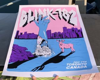 Rare Blink 182 " Toronto " 2019 Tour Concert Poster July 7 Budweiser Stage 65/175