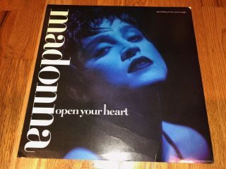 Madonna Rare Open Your Heart Promo Lp Flat Lithograph Poster True Blue