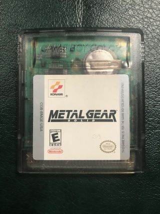 Metal Gear Solid Nintendo Game Boy Color Mgs Rare Good Label Battery Gbc