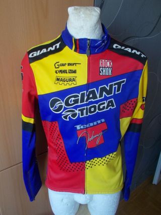 Pearl Izumi Usa Giant Tioga Rock Shox Mtb Cycling Jacket Shirt Jersey Rare