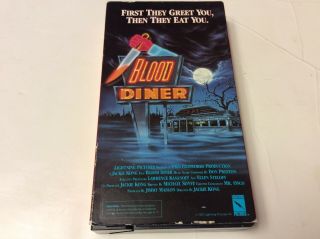 Vhs Blood Diner 1987 Lightning Vestron Video Horror Film Carl Crew Nr Rare Oop