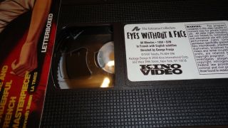 Rare Eyes without a Face Georges Franju ' s Letterboxed VHS Kino Video Cult Horror 4