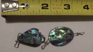 2 Vintage Rare Blue Mother Of Pearl Abalone Fishing Lure Spinner Bait Blades